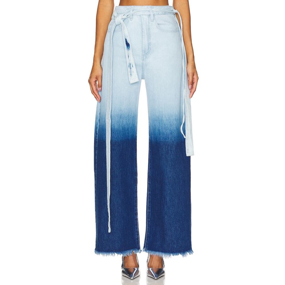 Marques'Almeida Boyfriend Blue Cotton Denim Jeans With Belts Size 6 - Picture 1 of 5